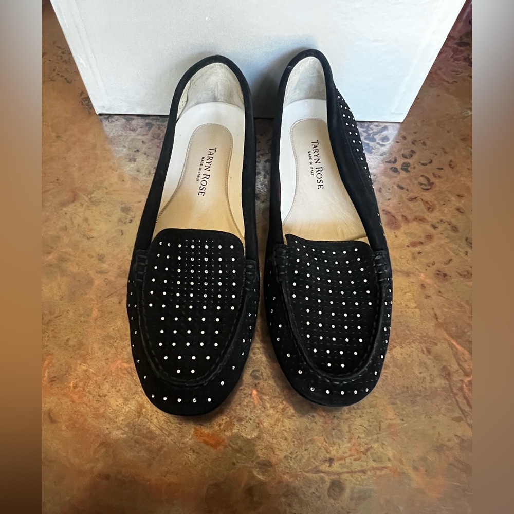 Brand New Taryn Rose Black Studded Ballet Flats  Womens Size 39.5
